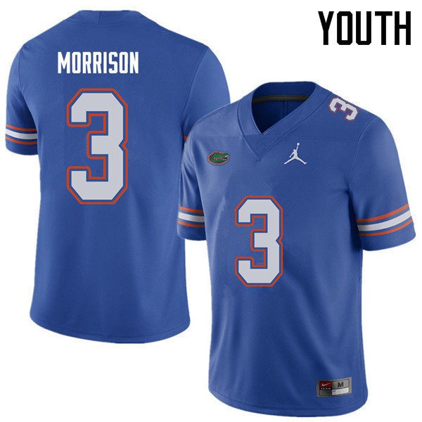 Jordan Brand Youth #3 Antonio Morrison Florida Gators College Football Jersey Royal